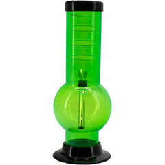 JM Enterprises 9-12" Acrylic Bent Neck Bubble Base Bong - Multiple Colors - Discreet Smoker