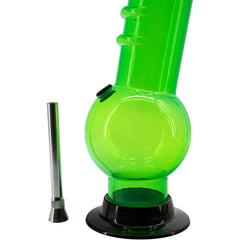JM Enterprises 9-12" Acrylic Bent Neck Bubble Base Bong - Multiple Colors - Discreet Smoker