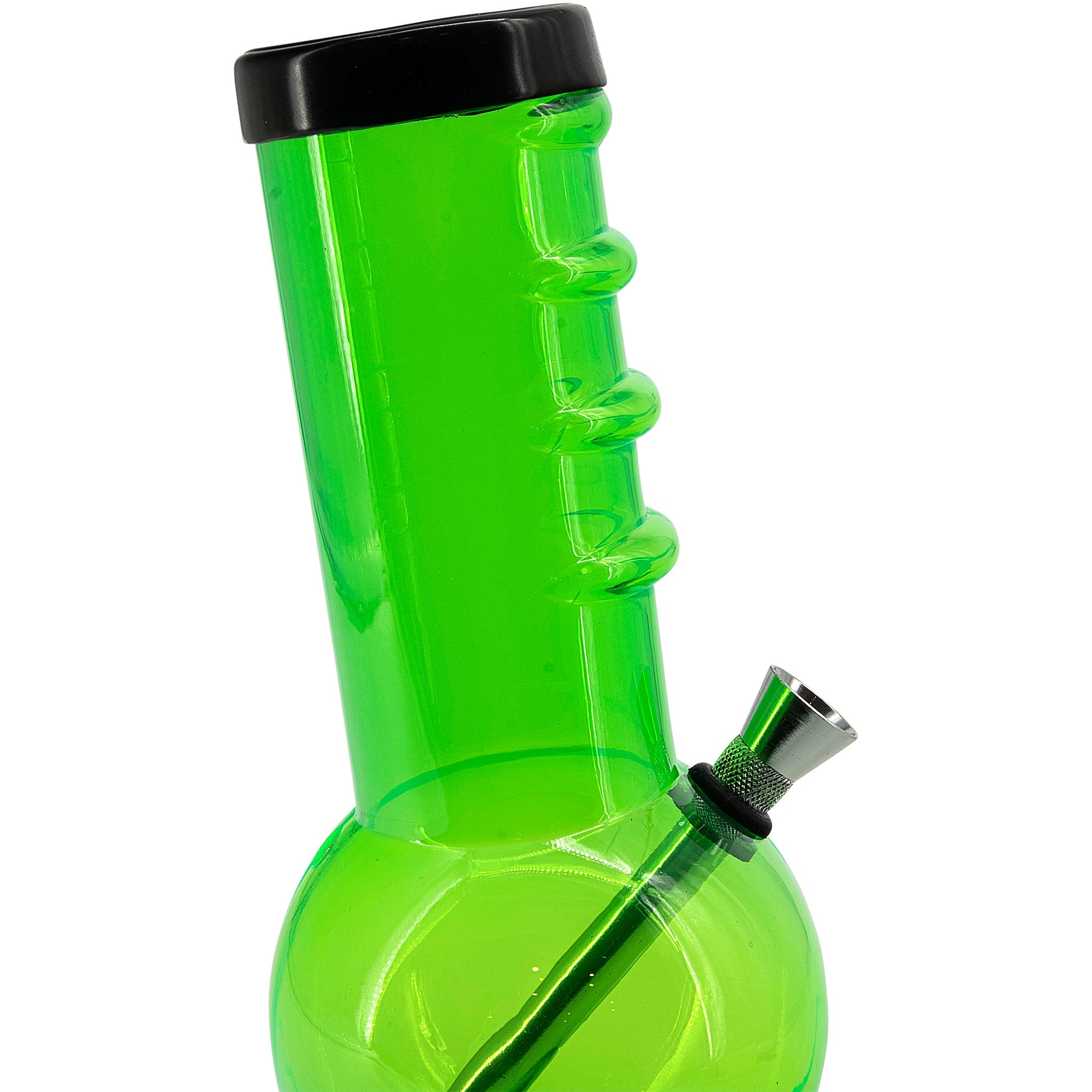 JM Enterprises 9-12" Acrylic Bent Neck Bubble Base Bong - Multiple Colors - Discreet Smoker