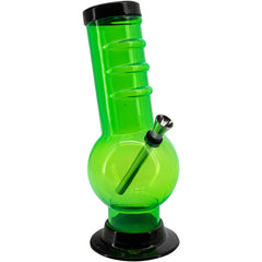 JM Enterprises 9-12" Acrylic Bent Neck Bubble Base Bong - Multiple Colors - Discreet Smoker