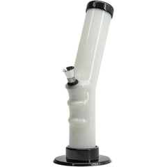 JM Enterprises 9-12" Acrylic Angled Straight Tube Bong - Multiple Colors - Discreet Smoker