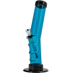 JM Enterprises 9-12" Acrylic Angled Straight Tube Bong - Multiple Colors - Discreet Smoker