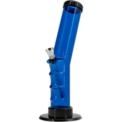JM Enterprises 9-12" Acrylic Angled Straight Tube Bong - Multiple Colors - Discreet Smoker