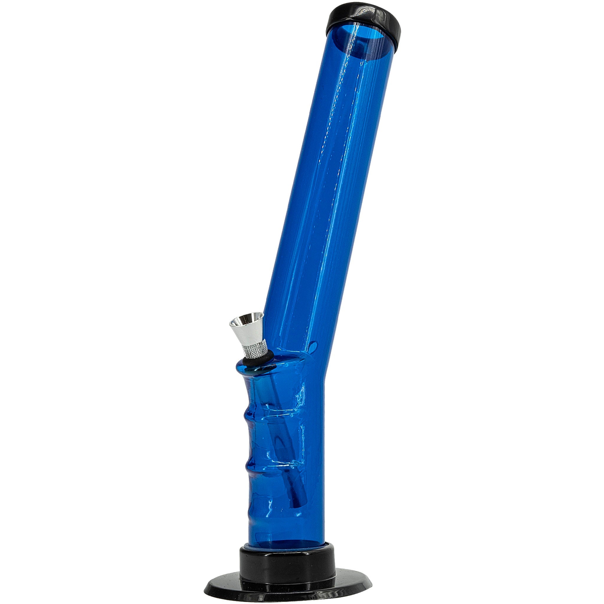JM Enterprises 9-12" Acrylic Angled Straight Tube Bong - Multiple Colors - Discreet Smoker