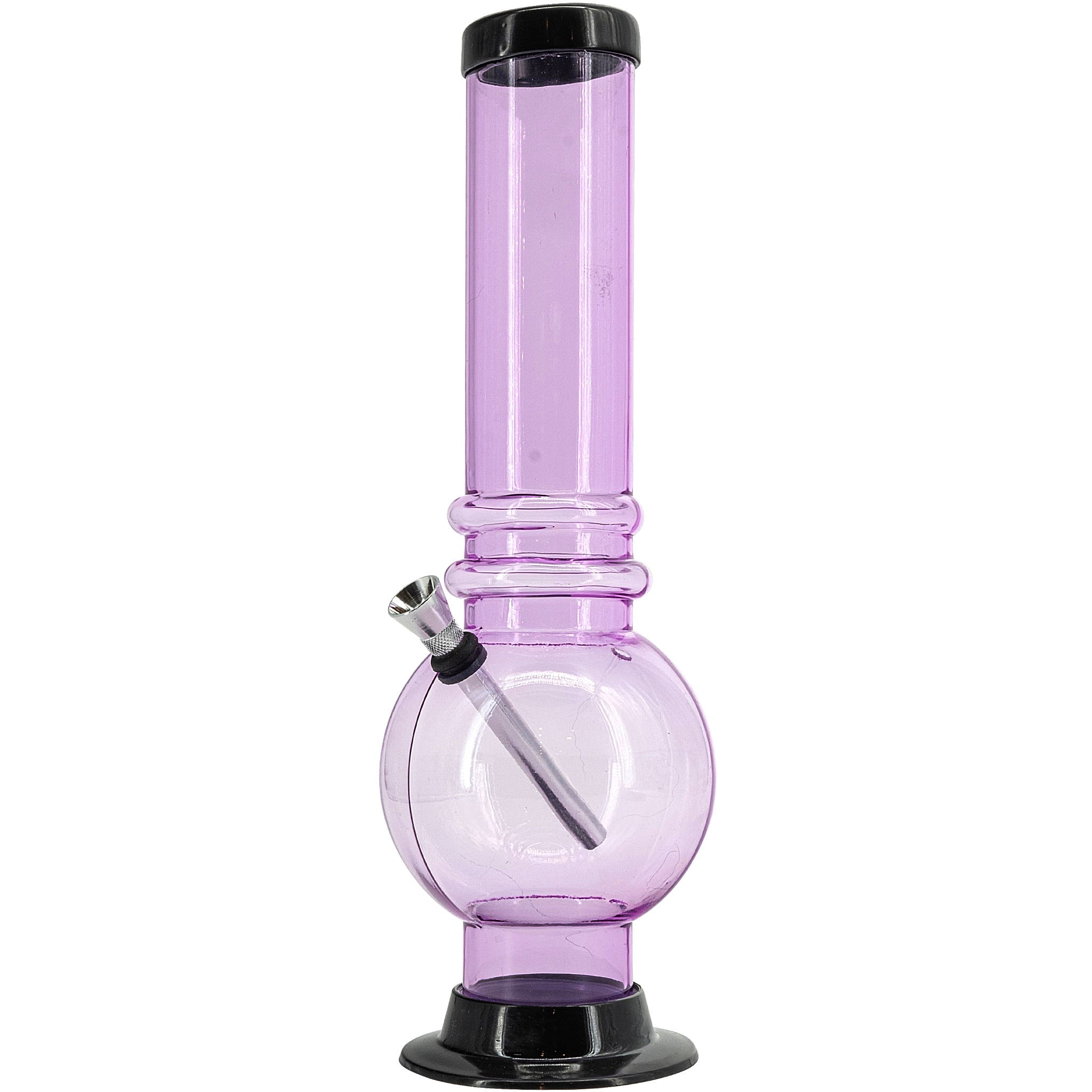 JM Enterprises 12-15" Acrylic Bubble Base Bong - Multiple Colors - Discreet Smoker