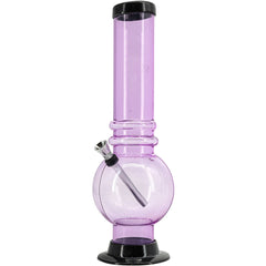 JM Enterprises 12-15" Acrylic Bubble Base Bong - Multiple Colors - Discreet Smoker