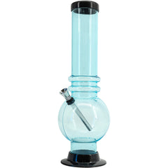 JM Enterprises 12-15" Acrylic Bubble Base Bong - Multiple Colors - Discreet Smoker