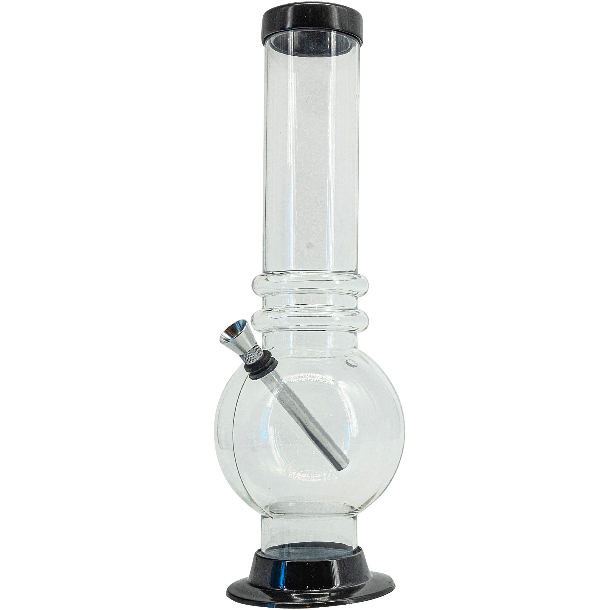 JM Enterprises 12-15" Acrylic Bubble Base Bong - Multiple Colors - Discreet Smoker