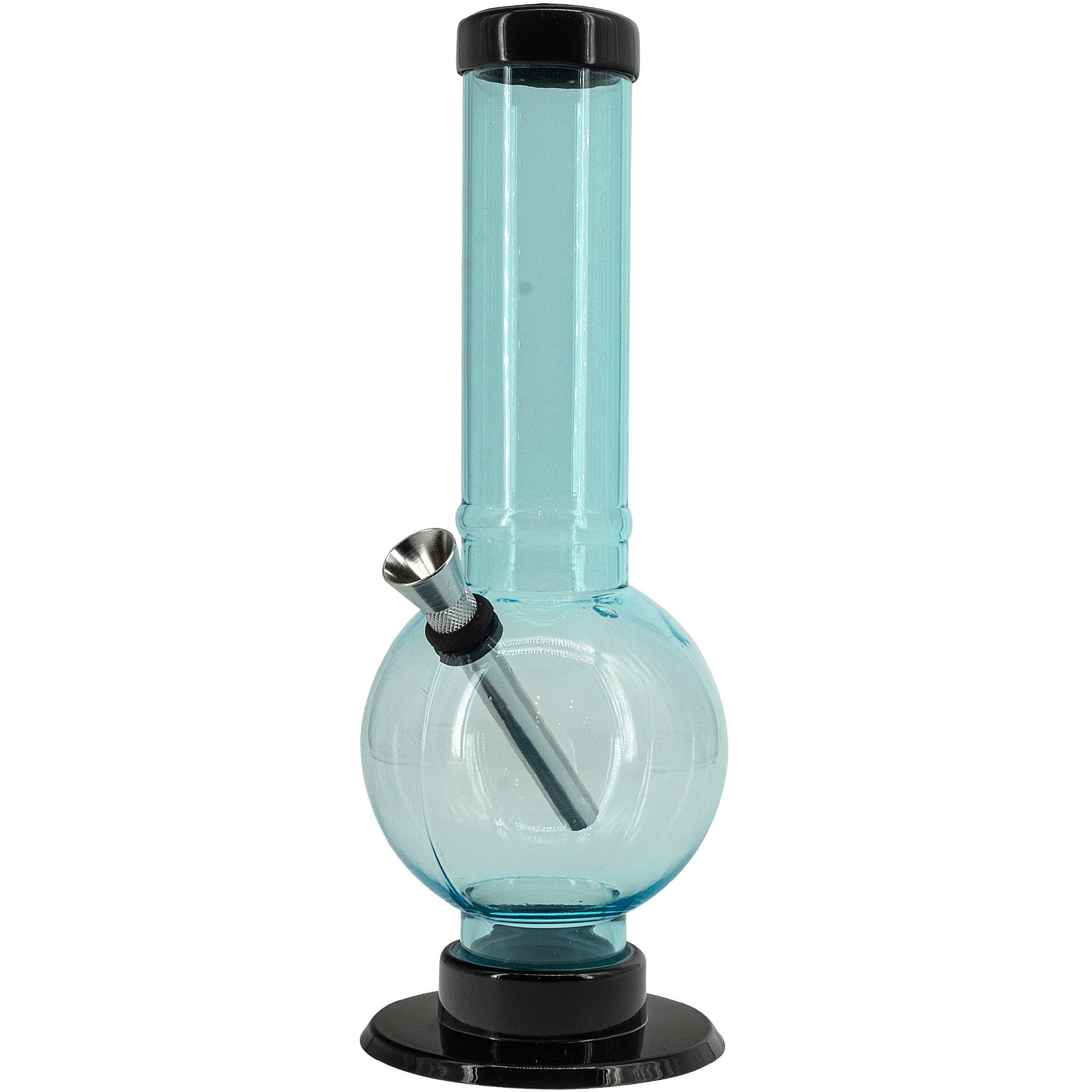 JM Enterprises 9-12" Acrylic Straight Tube Bubble Bottom Bong - Multiple Colors - Discreet Smoker