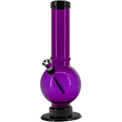 JM Enterprises 9-12" Acrylic Straight Tube Bubble Bottom Bong - Multiple Colors - Discreet Smoker