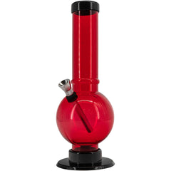 JM Enterprises 9-12" Acrylic Straight Tube Bubble Bottom Bong - Multiple Colors - Discreet Smoker