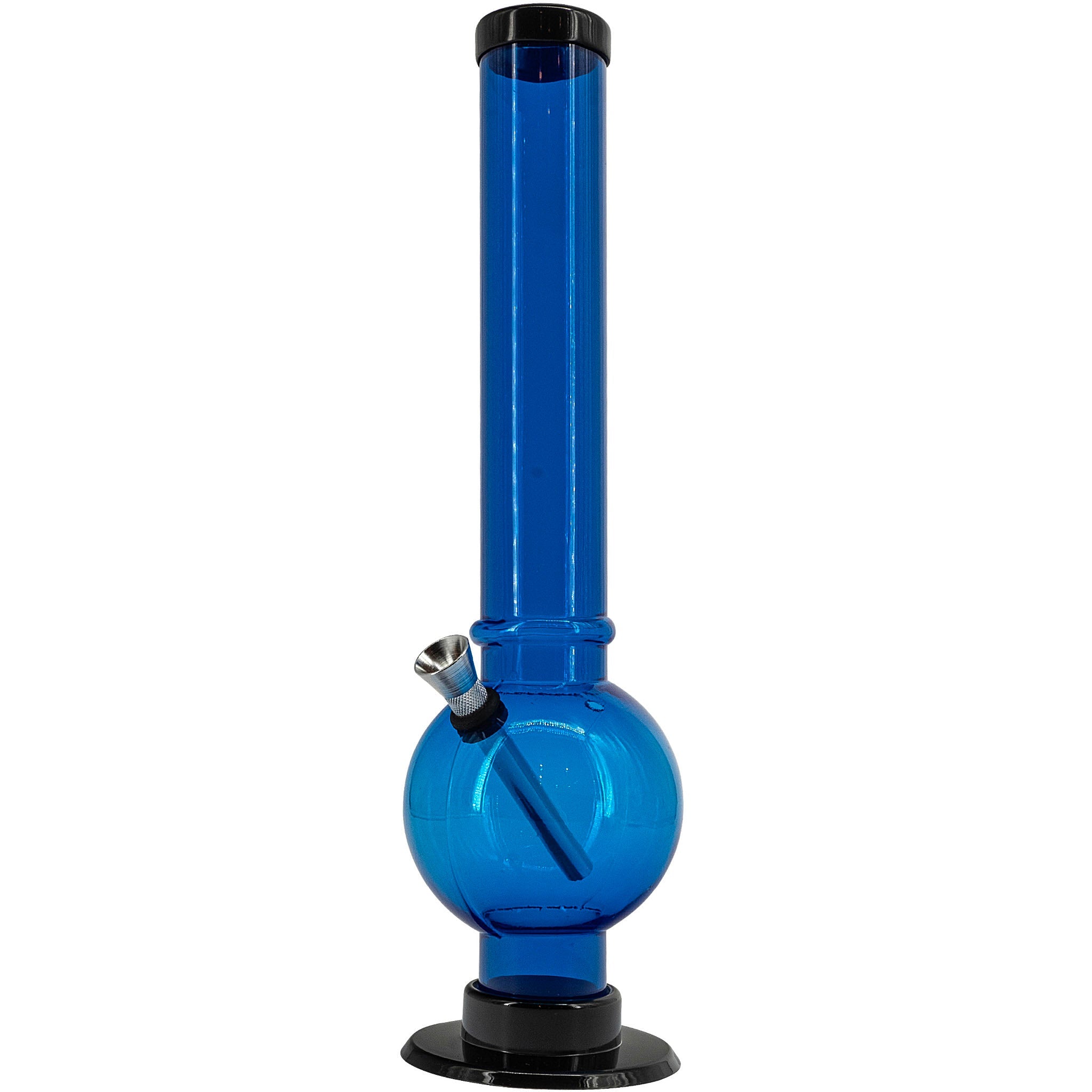 JM Enterprises 9-12" Acrylic Straight Tube Bubble Bottom Bong - Multiple Colors - Discreet Smoker
