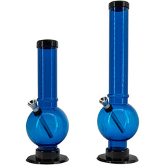 JM Enterprises 9-12" Acrylic Straight Tube Bubble Bottom Bong - Multiple Colors - Discreet Smoker