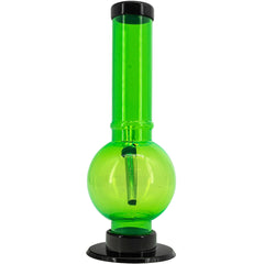 JM Enterprises 9-12" Acrylic Straight Tube Bubble Bottom Bong - Multiple Colors - Discreet Smoker
