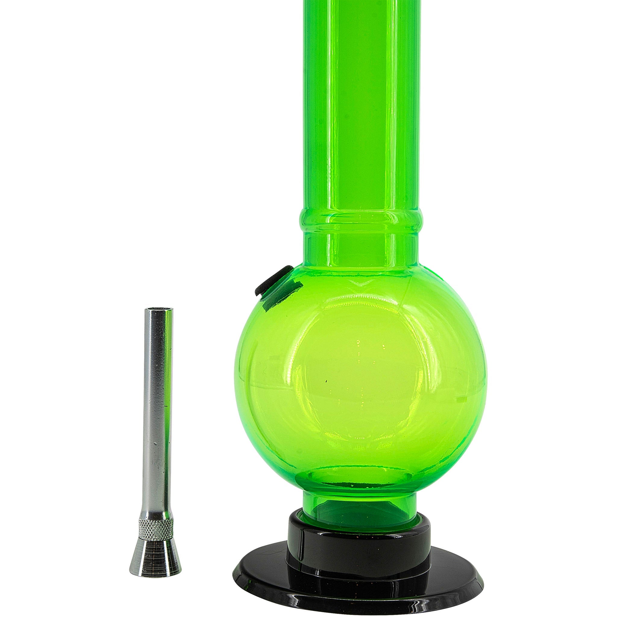 JM Enterprises 9-12" Acrylic Straight Tube Bubble Bottom Bong - Multiple Colors - Discreet Smoker