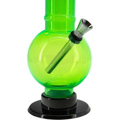 JM Enterprises 9-12" Acrylic Straight Tube Bubble Bottom Bong - Multiple Colors - Discreet Smoker