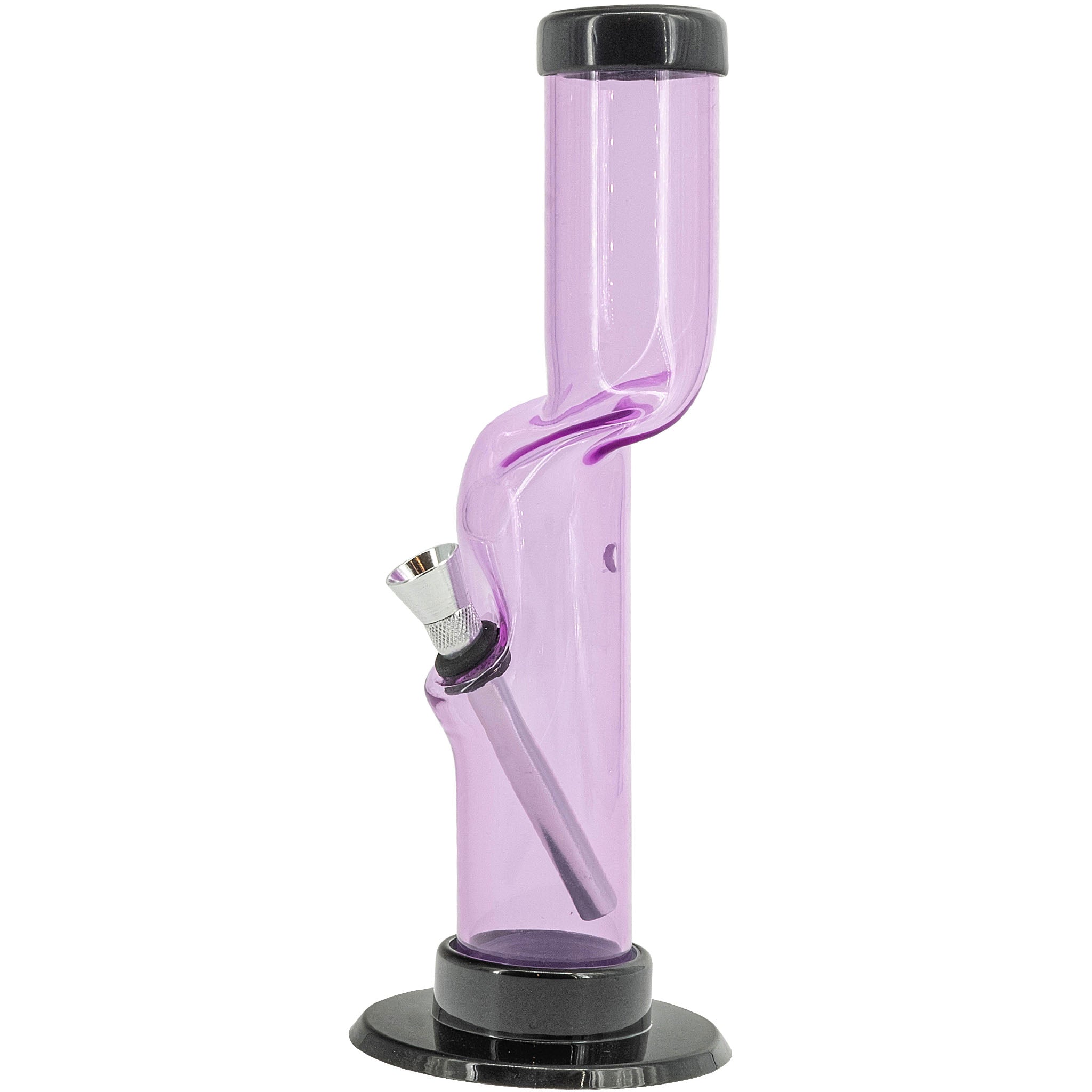JM Enterprises 9-12" Acrylic Kink Neck Bong - Multiple Colors - Discreet Smoker