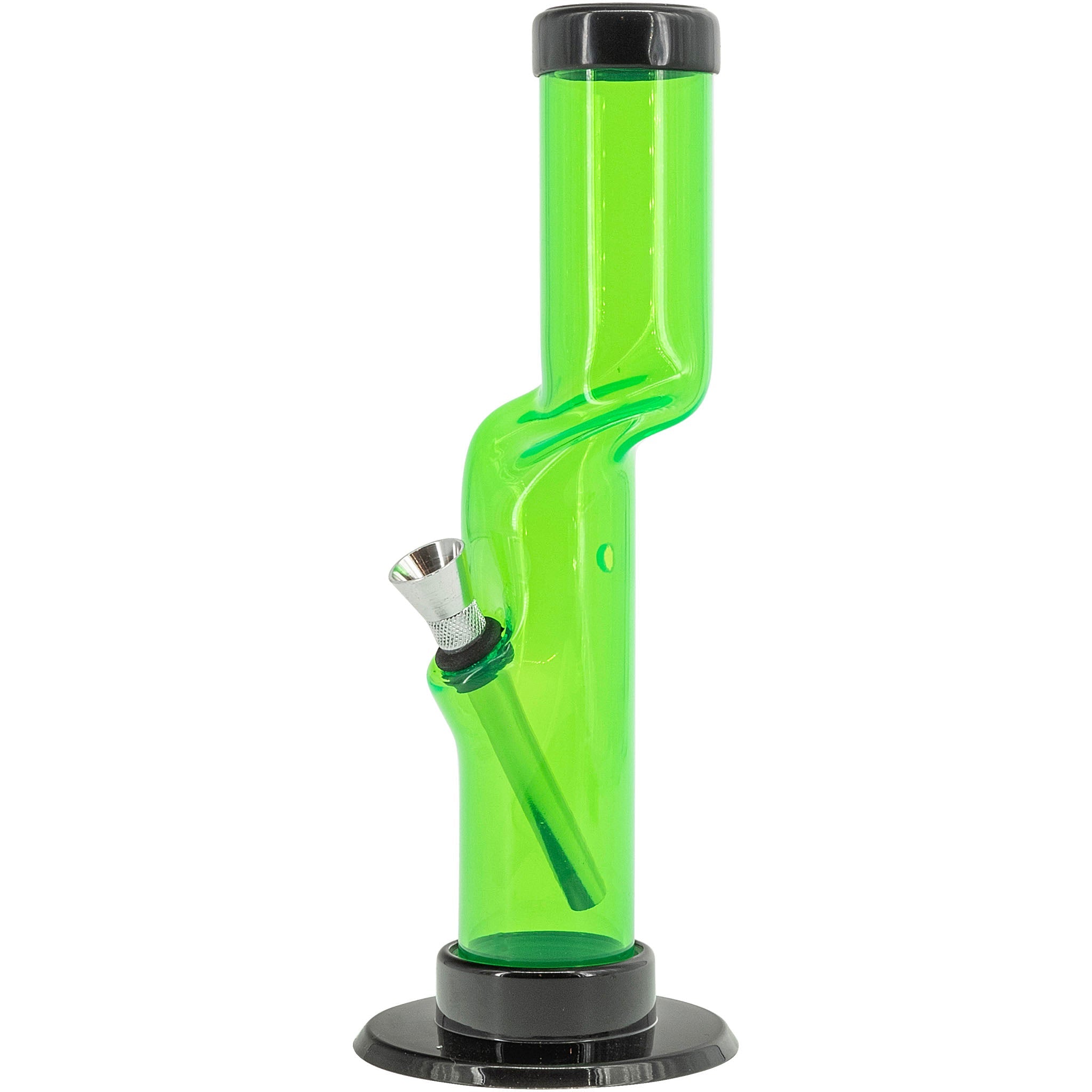 JM Enterprises 9-12" Acrylic Kink Neck Bong - Multiple Colors - Discreet Smoker