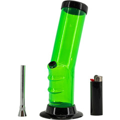 JM Enterprises 9-12" Acrylic Bent Neck Bong - Multiple Colors - Discreet Smoker