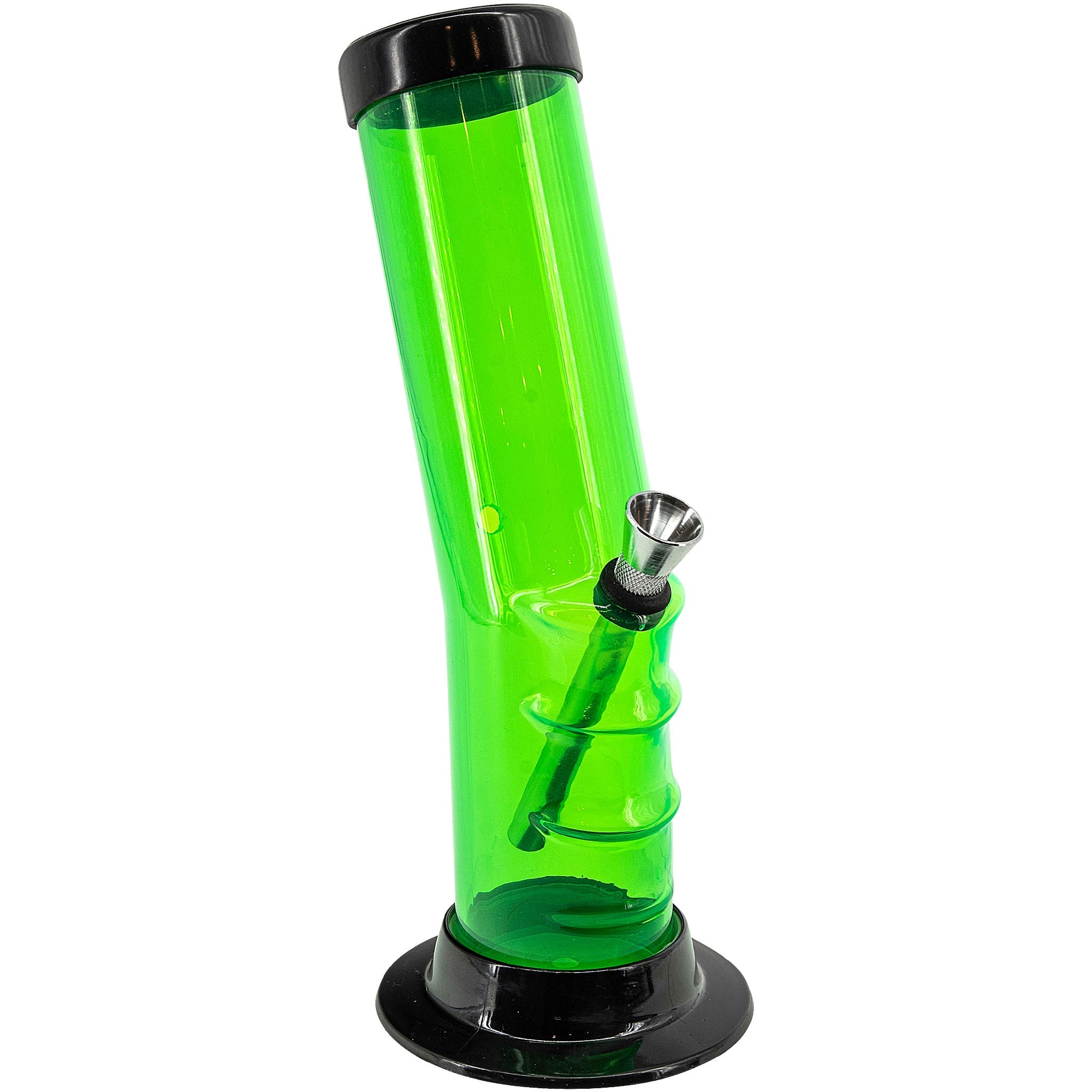 JM Enterprises 9-12" Acrylic Bent Neck Bong - Multiple Colors - Discreet Smoker