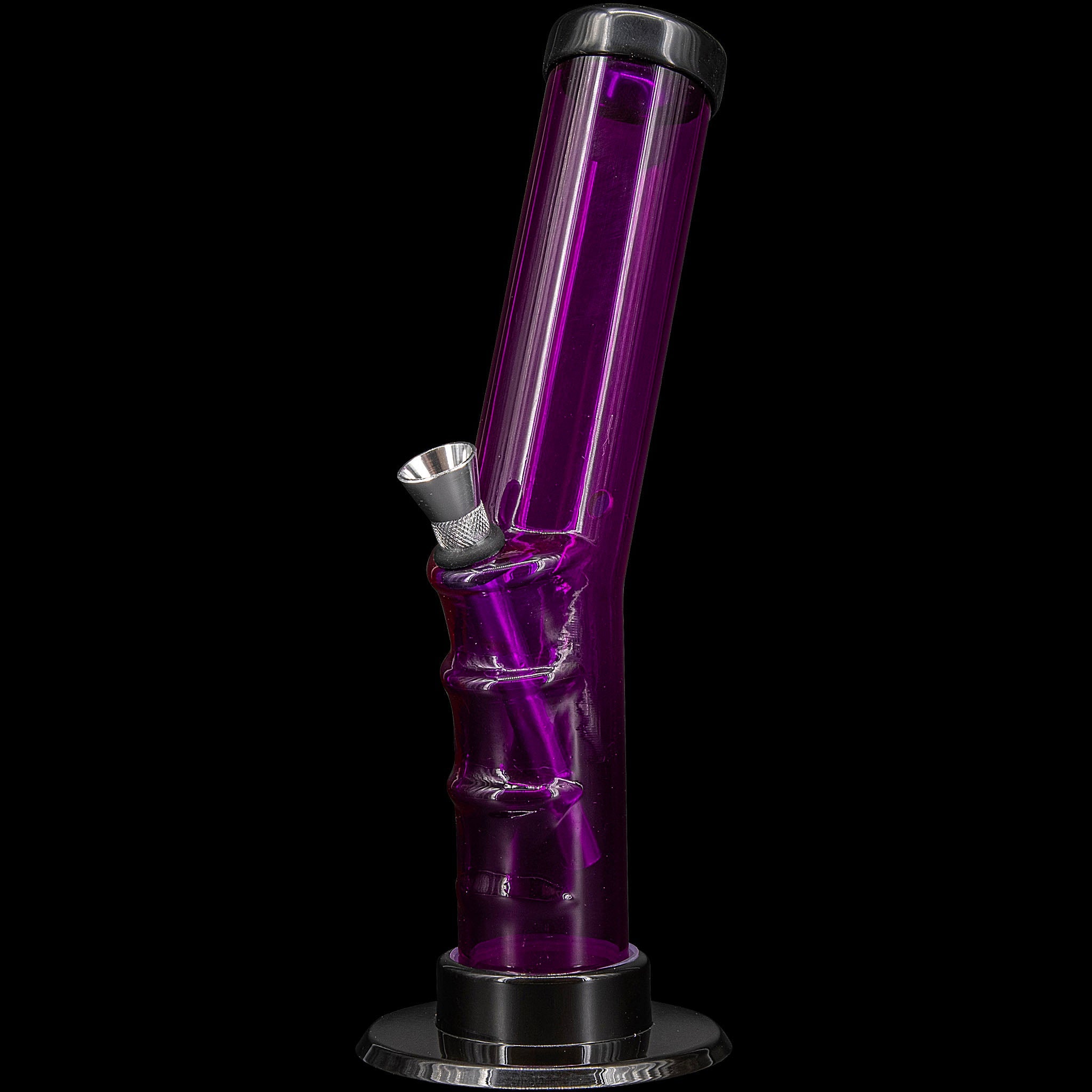 JM Enterprises 9-12" Acrylic Angled Straight Tube Bong - Multiple Colors - Discreet Smoker