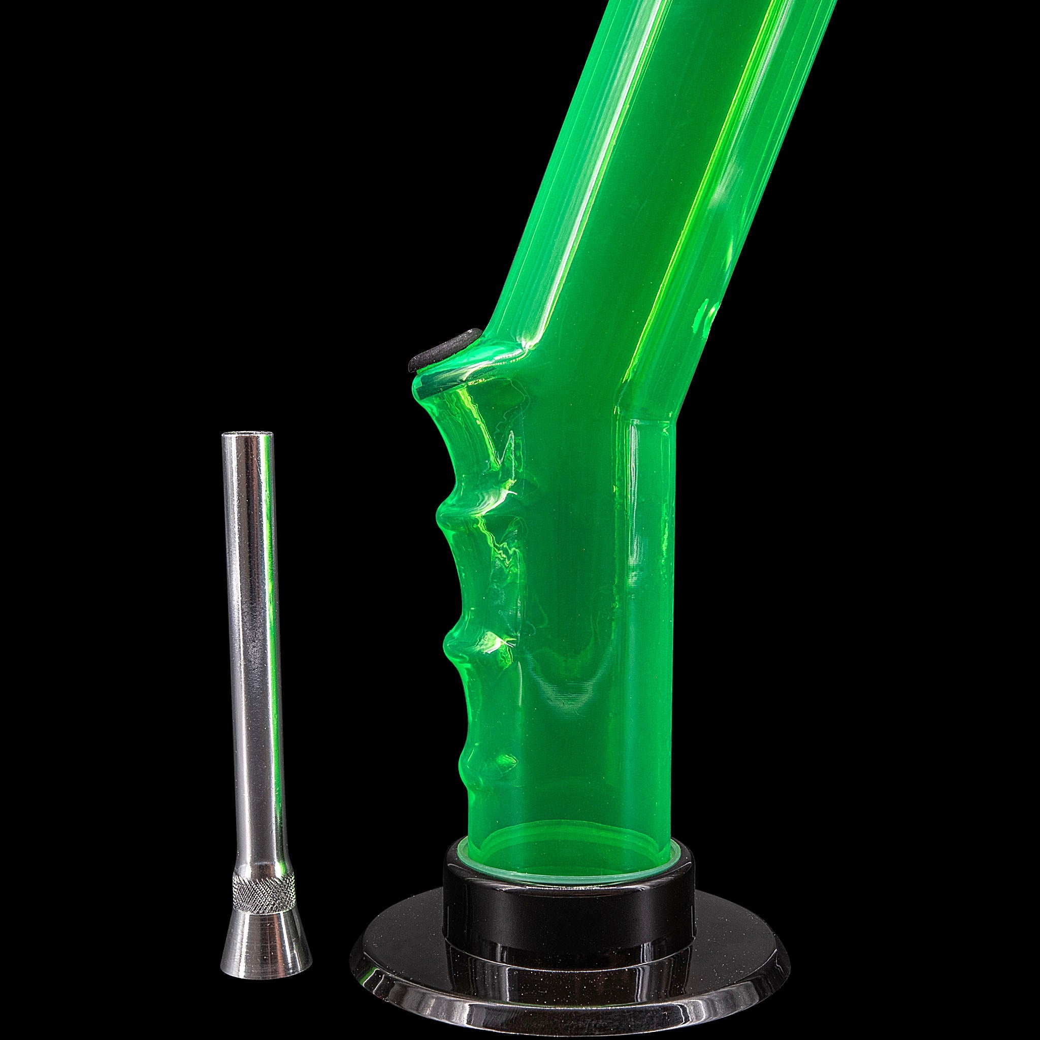 JM Enterprises 9-12" Acrylic Angled Straight Tube Bong - Multiple Colors - Discreet Smoker