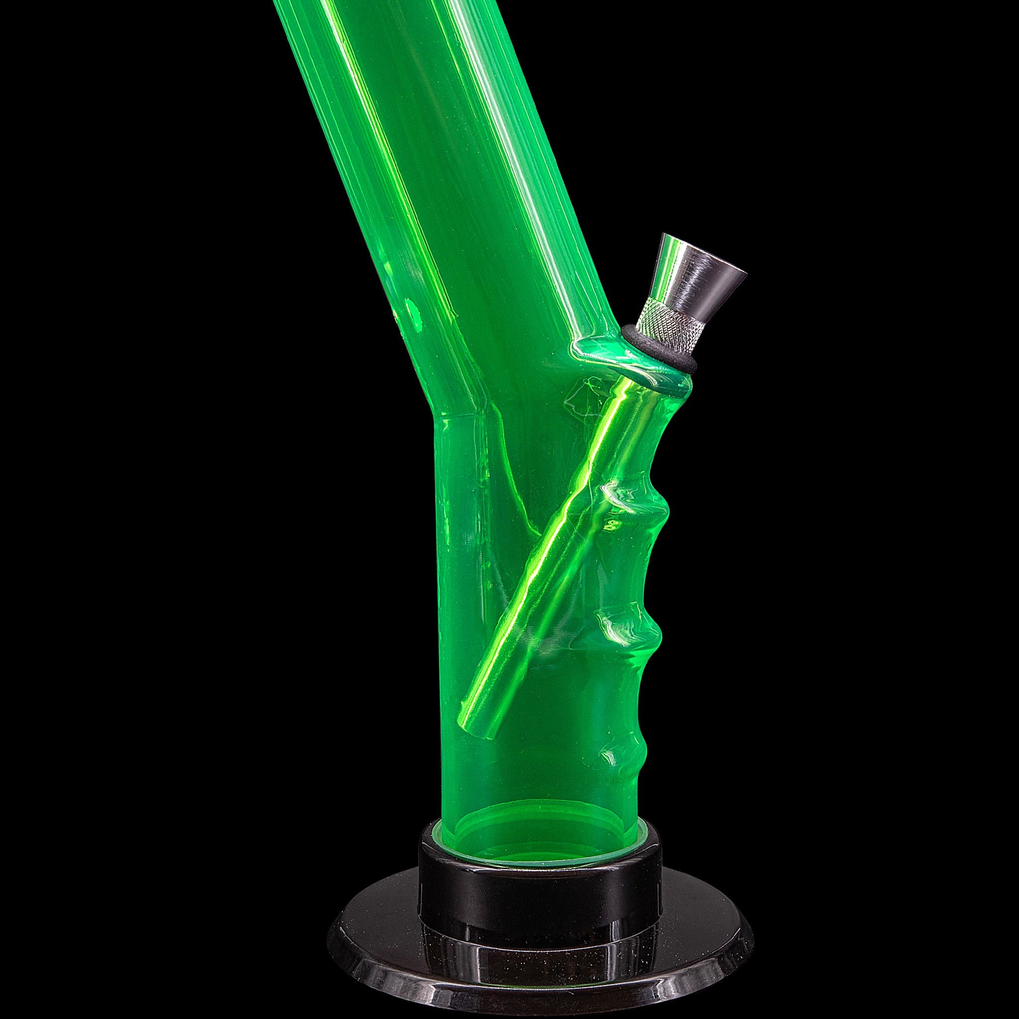 JM Enterprises 9-12" Acrylic Angled Straight Tube Bong - Multiple Colors - Discreet Smoker