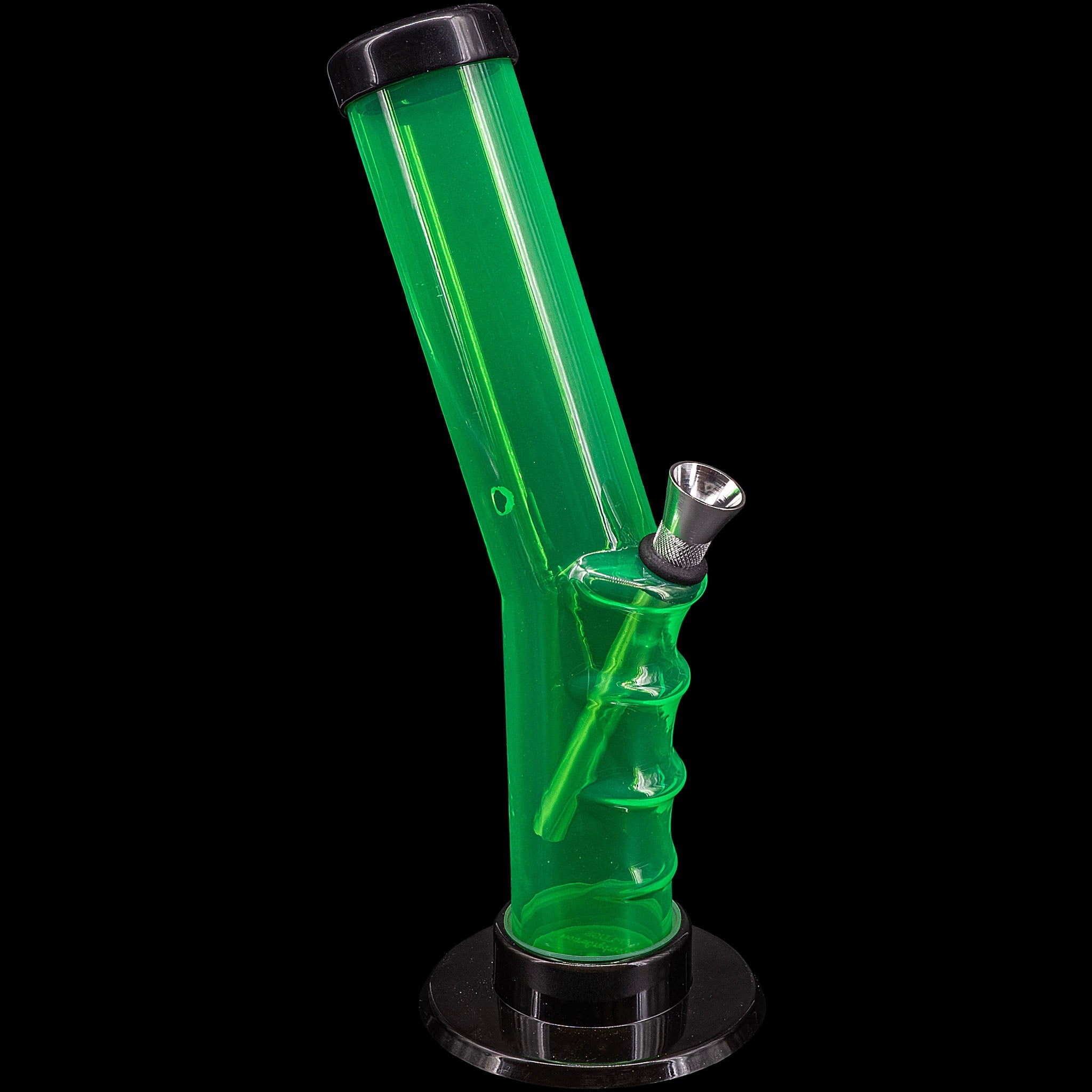 JM Enterprises 9-12" Acrylic Angled Straight Tube Bong - Multiple Colors - Discreet Smoker