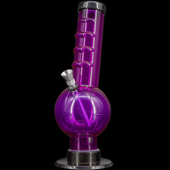 JM Enterprises 9-12" Acrylic Angled Neck Straight Tube Bubble Bong - Multiple Colors - Discreet Smoker