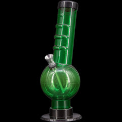JM Enterprises 9-12" Acrylic Angled Neck Straight Tube Bubble Bong - Multiple Colors - Discreet Smoker