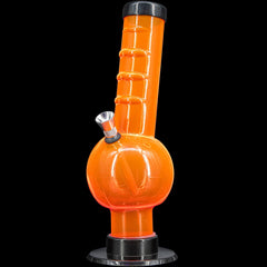 JM Enterprises 9-12" Acrylic Angled Neck Straight Tube Bubble Bong - Multiple Colors - Discreet Smoker