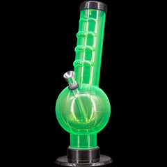 JM Enterprises 9-12" Acrylic Angled Neck Straight Tube Bubble Bong - Multiple Colors - Discreet Smoker