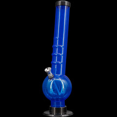 JM Enterprises 9-12" Acrylic Angled Neck Straight Tube Bubble Bong - Multiple Colors - Discreet Smoker