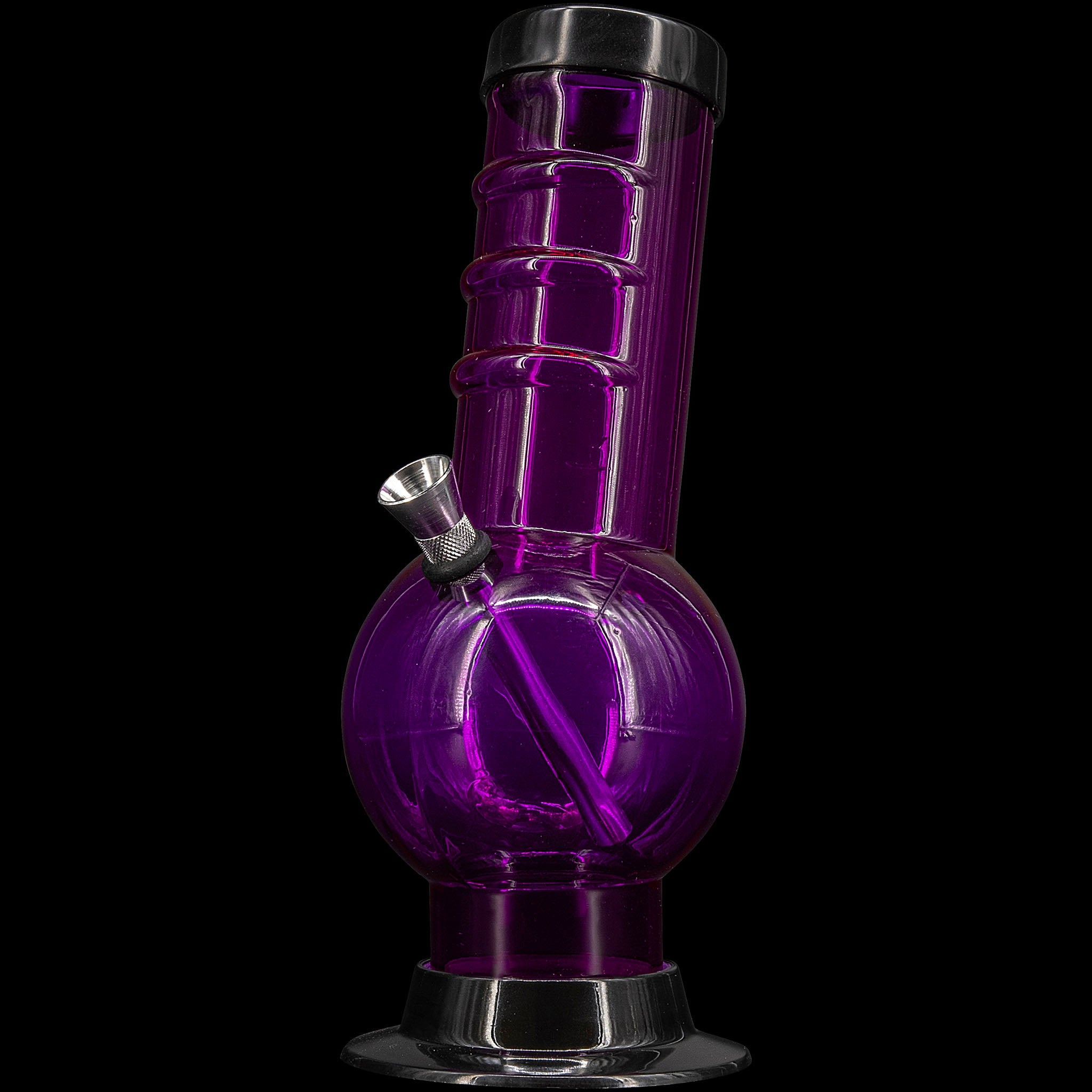 JM Enterprises 9-12" Acrylic Bent Neck Bubble Base Bong - Multiple Colors - Discreet Smoker