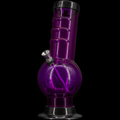 JM Enterprises 9-12" Acrylic Bent Neck Bubble Base Bong - Multiple Colors - Discreet Smoker