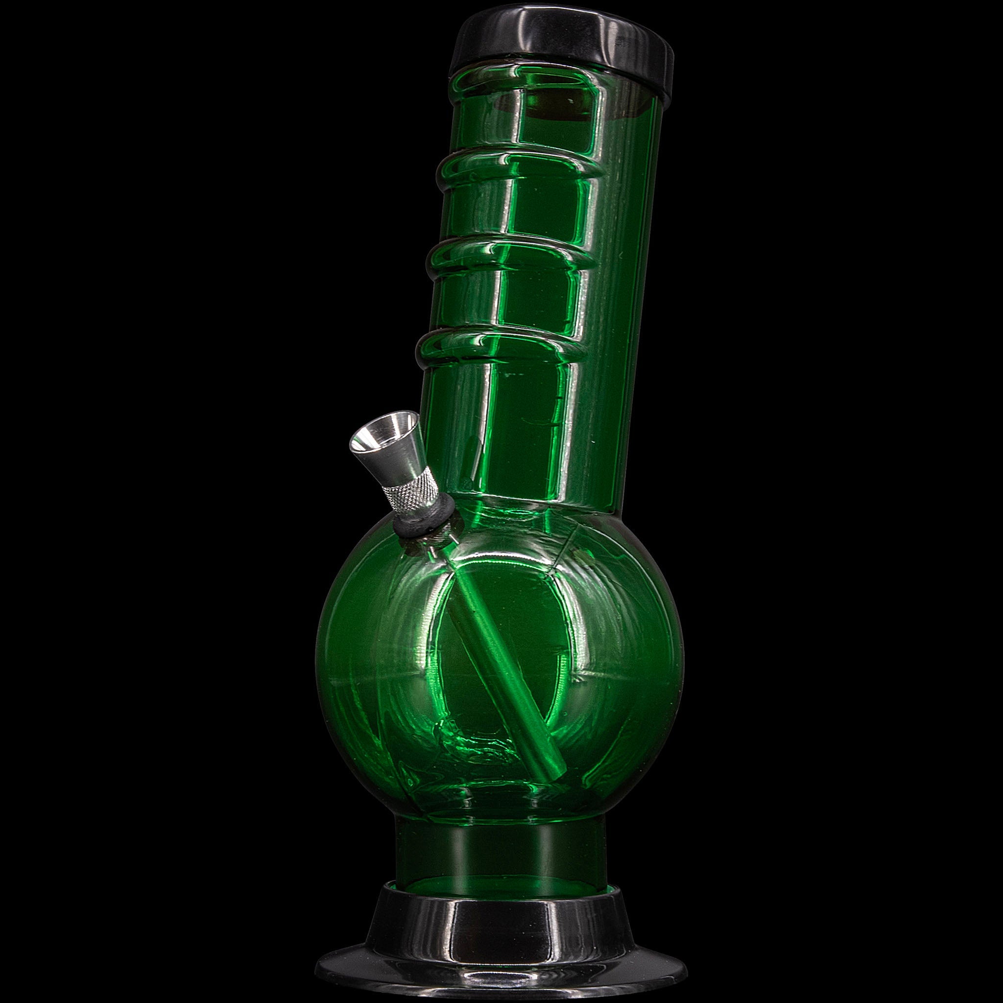 JM Enterprises 9-12" Acrylic Bent Neck Bubble Base Bong - Multiple Colors - Discreet Smoker