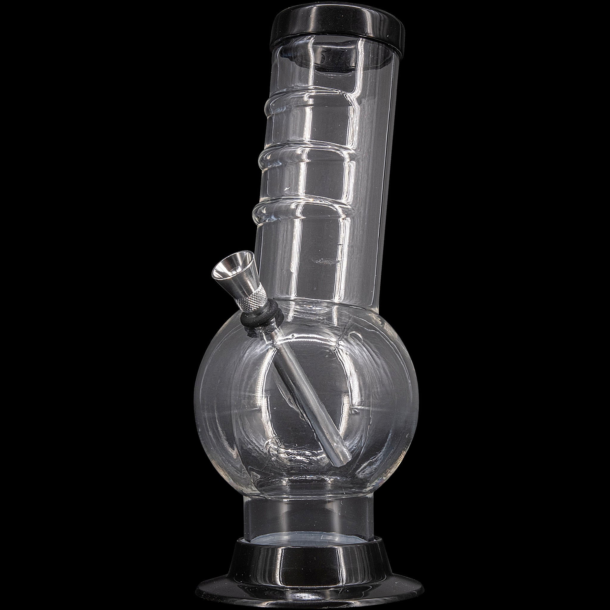 JM Enterprises 9-12" Acrylic Bent Neck Bubble Base Bong - Multiple Colors - Discreet Smoker