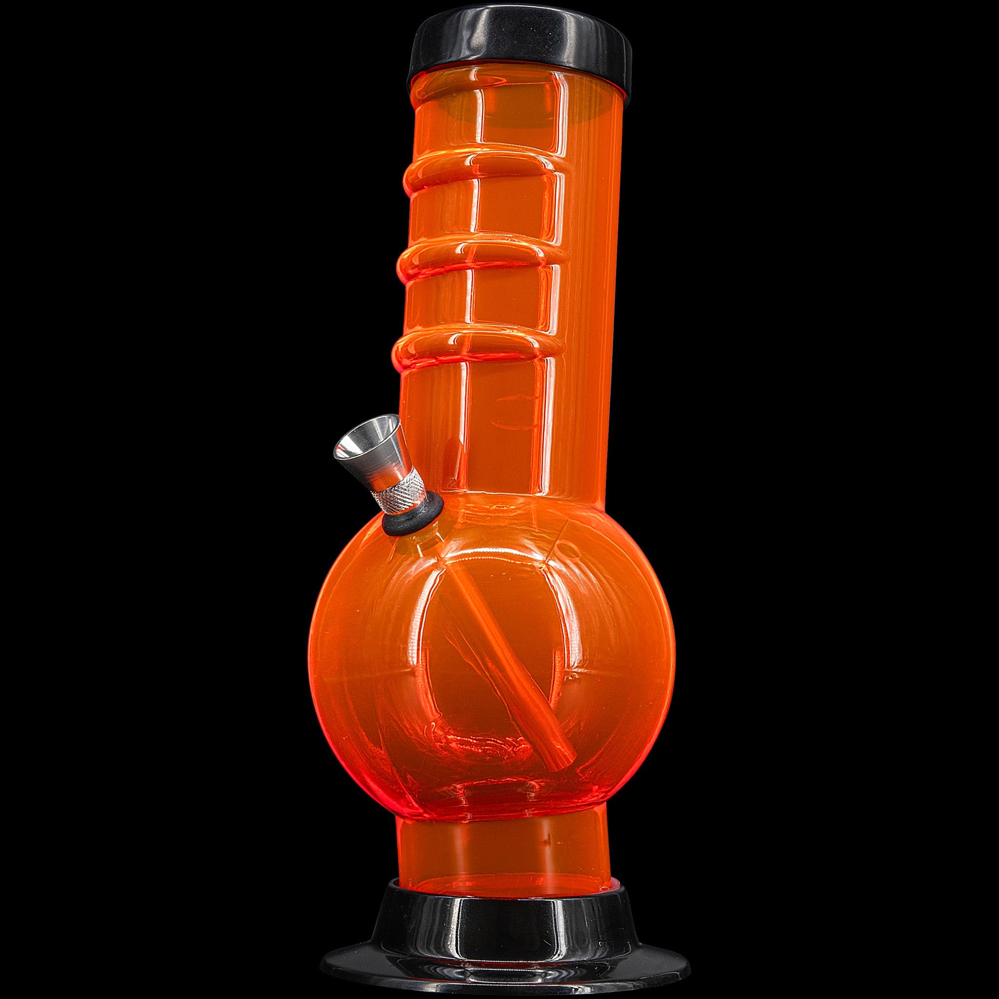 JM Enterprises 9-12" Acrylic Bent Neck Bubble Base Bong - Multiple Colors - Discreet Smoker