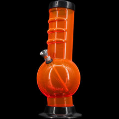 JM Enterprises 9-12" Acrylic Bent Neck Bubble Base Bong - Multiple Colors - Discreet Smoker