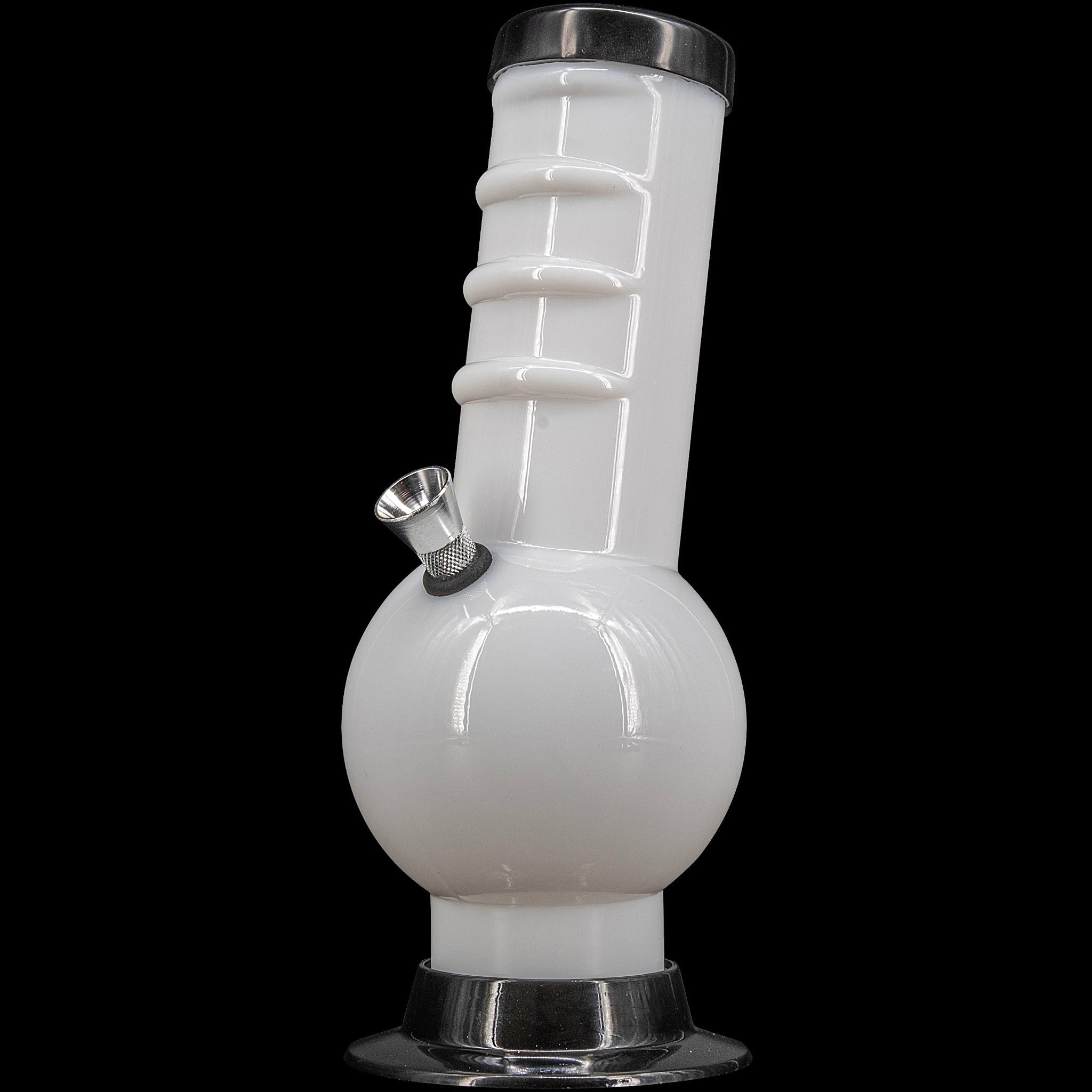 JM Enterprises 9-12" Acrylic Bent Neck Bubble Base Bong - Multiple Colors - Discreet Smoker