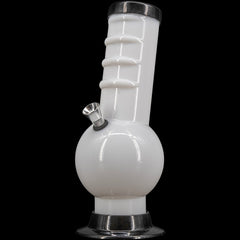 JM Enterprises 9-12" Acrylic Bent Neck Bubble Base Bong - Multiple Colors - Discreet Smoker