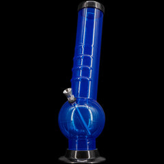 JM Enterprises 9-12" Acrylic Bent Neck Bubble Base Bong - Multiple Colors - Discreet Smoker