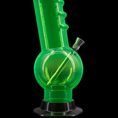 JM Enterprises 9-12" Acrylic Bent Neck Bubble Base Bong - Multiple Colors - Discreet Smoker