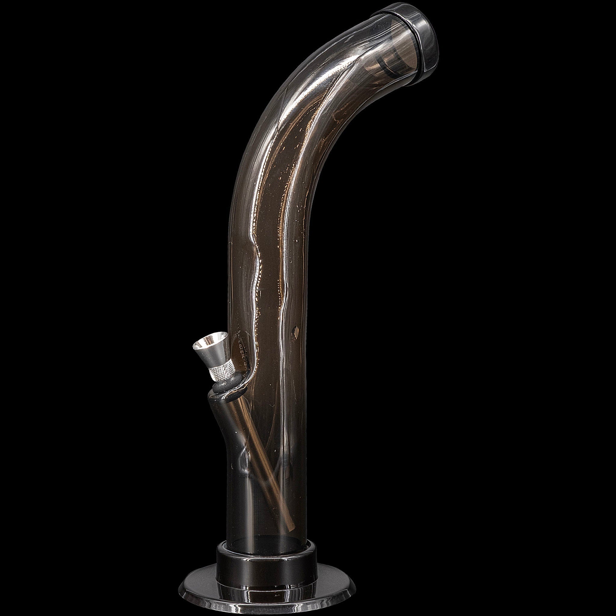 JM Enterprises 10'' Acrylic Curved Tube Bong - Multiple Colors - Discreet Smoker