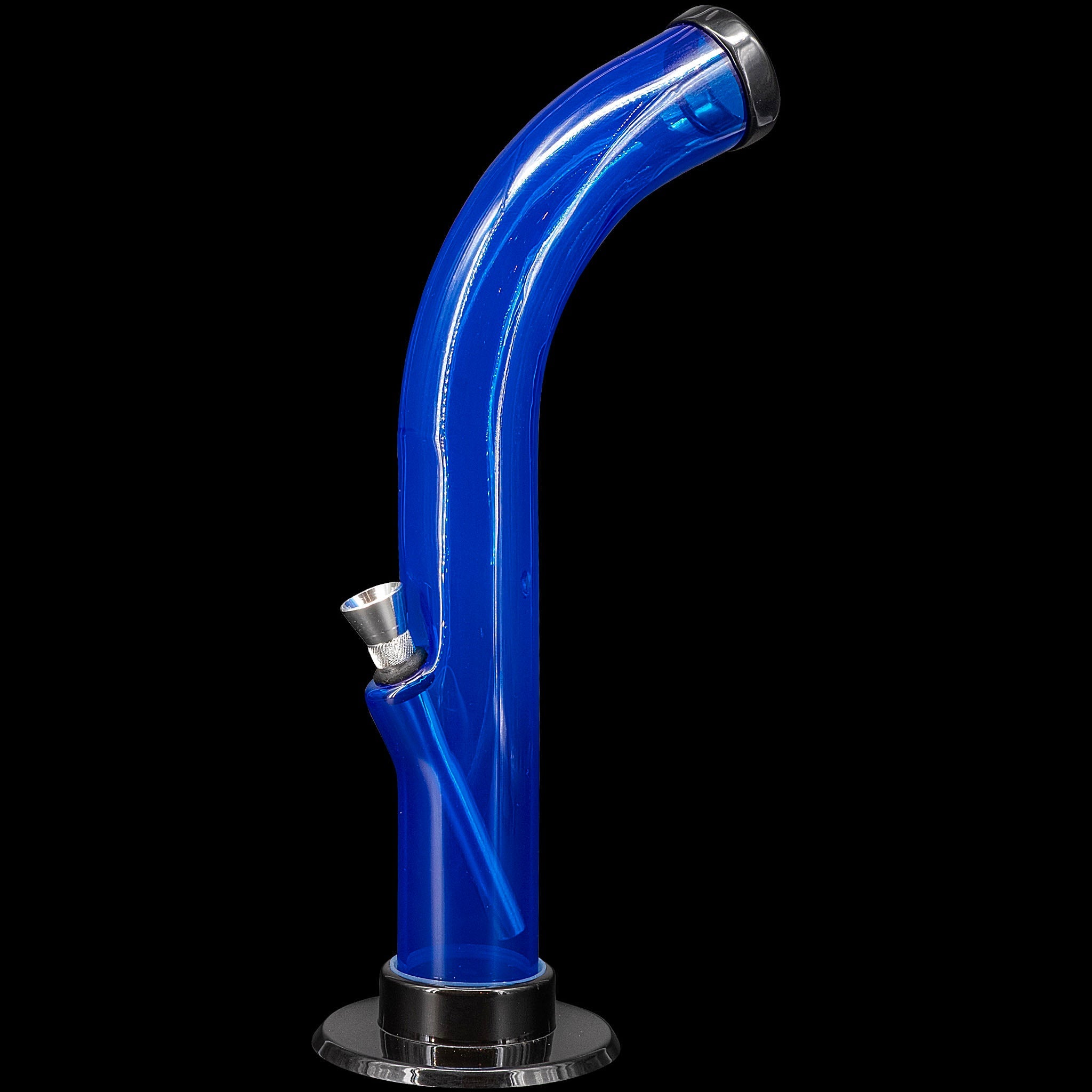 JM Enterprises 10'' Acrylic Curved Tube Bong - Multiple Colors - Discreet Smoker