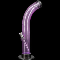 JM Enterprises 10'' Acrylic Curved Tube Bong - Multiple Colors - Discreet Smoker
