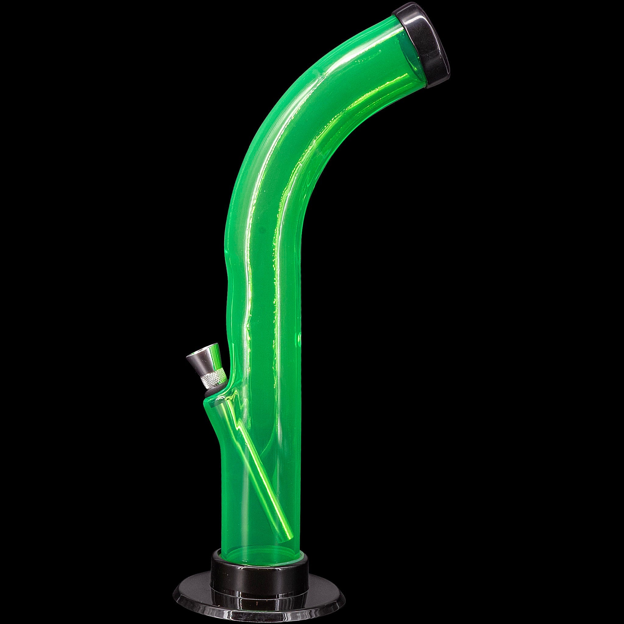 JM Enterprises 10'' Acrylic Curved Tube Bong - Multiple Colors - Discreet Smoker
