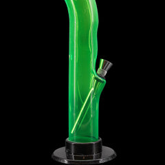 JM Enterprises 10'' Acrylic Curved Tube Bong - Multiple Colors - Discreet Smoker