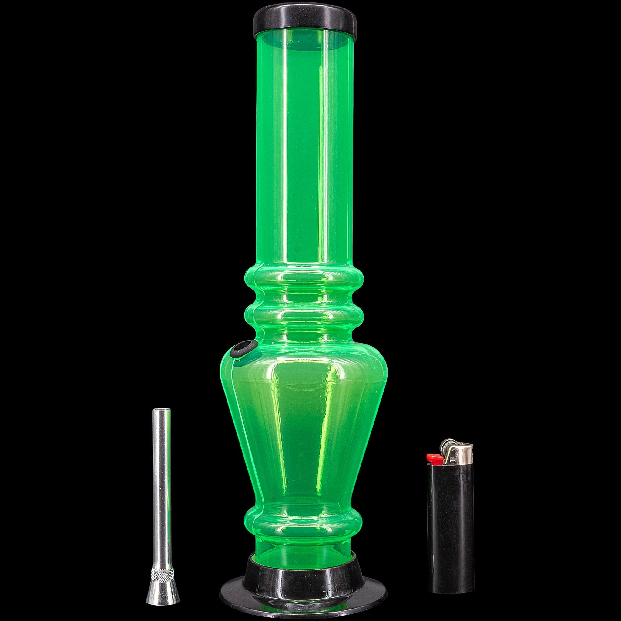 JM Enterprises 12" Acrylic Vase Base Bong - Multiple Colors - Discreet Smoker