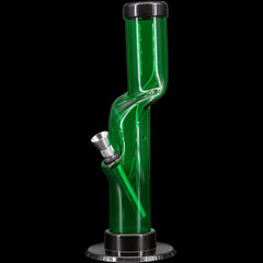 JM Enterprises 9-12" Acrylic Kink Neck Bong - Multiple Colors - Discreet Smoker